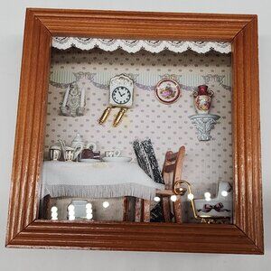 Reutter Original Germany Miniature Room Diorama With Tea Set & Baby Carriage